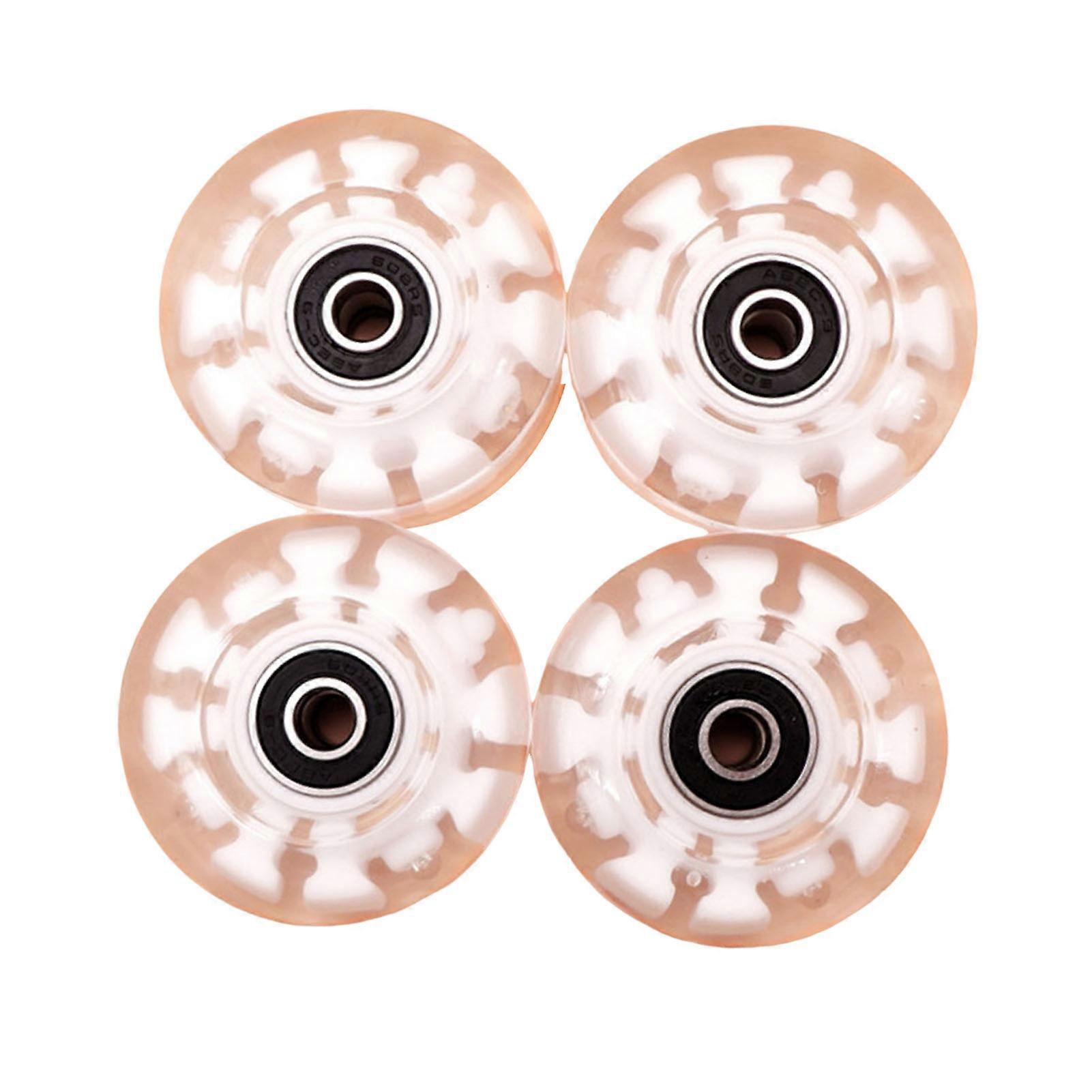 4 Pack Roller Skate Wheels Quad Light Up Skateboard Wheels with Bearings Roller Hockey Wheels for Double Row Skating Skateboard