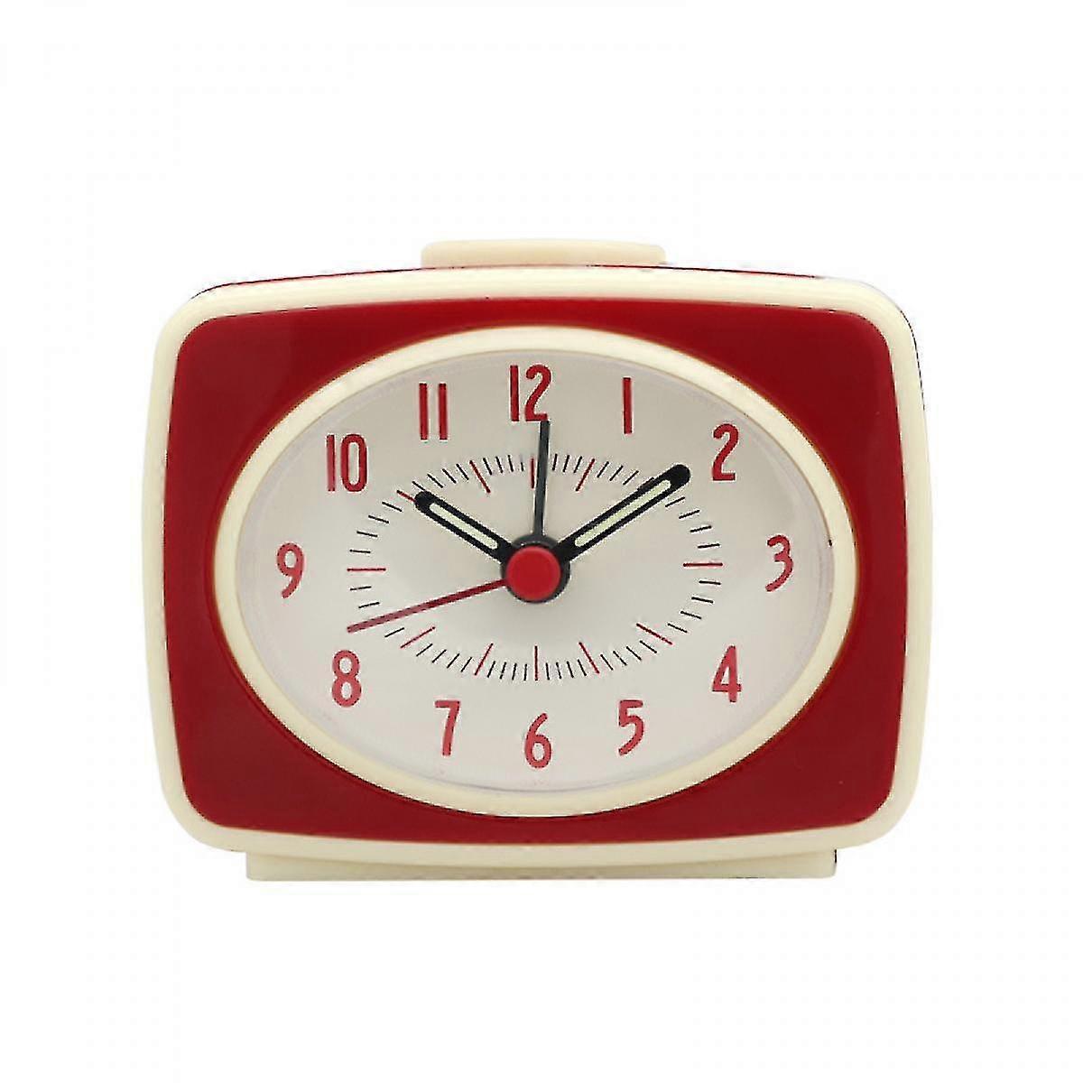 Relógio de alarme silencioso retrô, vermelho, 3 polegadas