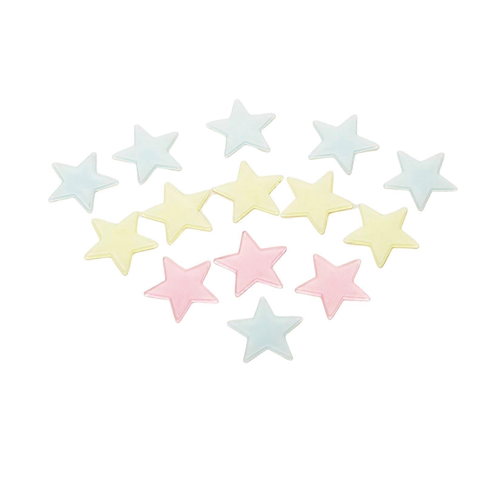 10pcs Luminous Stars Wall Decal Fluorescent Noctilucent Plastic Wall Decals for Ceiling Bedroom Play Room