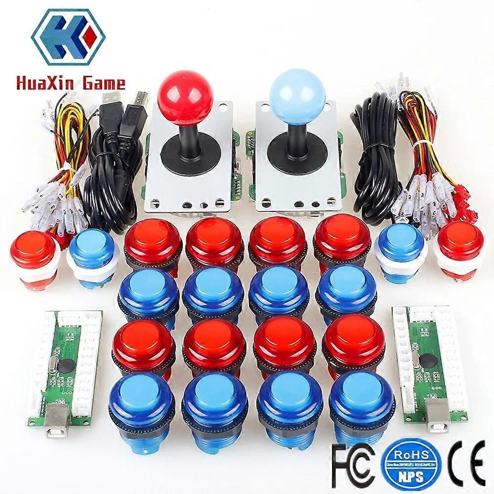 Kit d’arcade bricolage Encodeur USB Zero Delay + stick 4/8 voies + bouton poussoir lumineux LED 5V pour consoles de jeux vidéo Mame Raspberry Pi