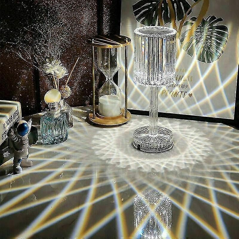 Touching Control Gatsby Crystal Lamp,3 Colors Changing Lamp Usb Rechargeable