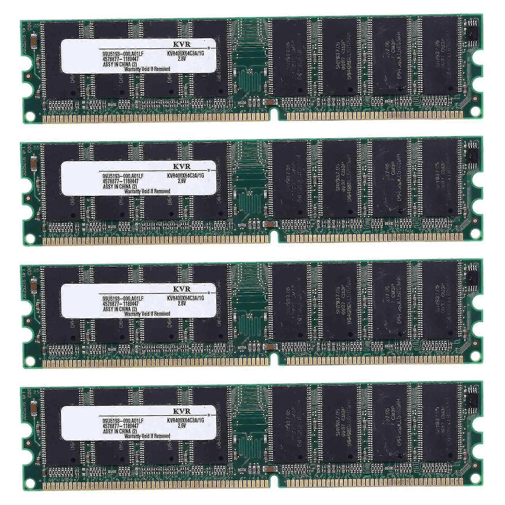 4x 2.6v Ddr 400mhz 1gb Memory 184pins Pc3200 Desktop For Ram Cpu Gpu Apu Non-ecc Cl3 Dimm