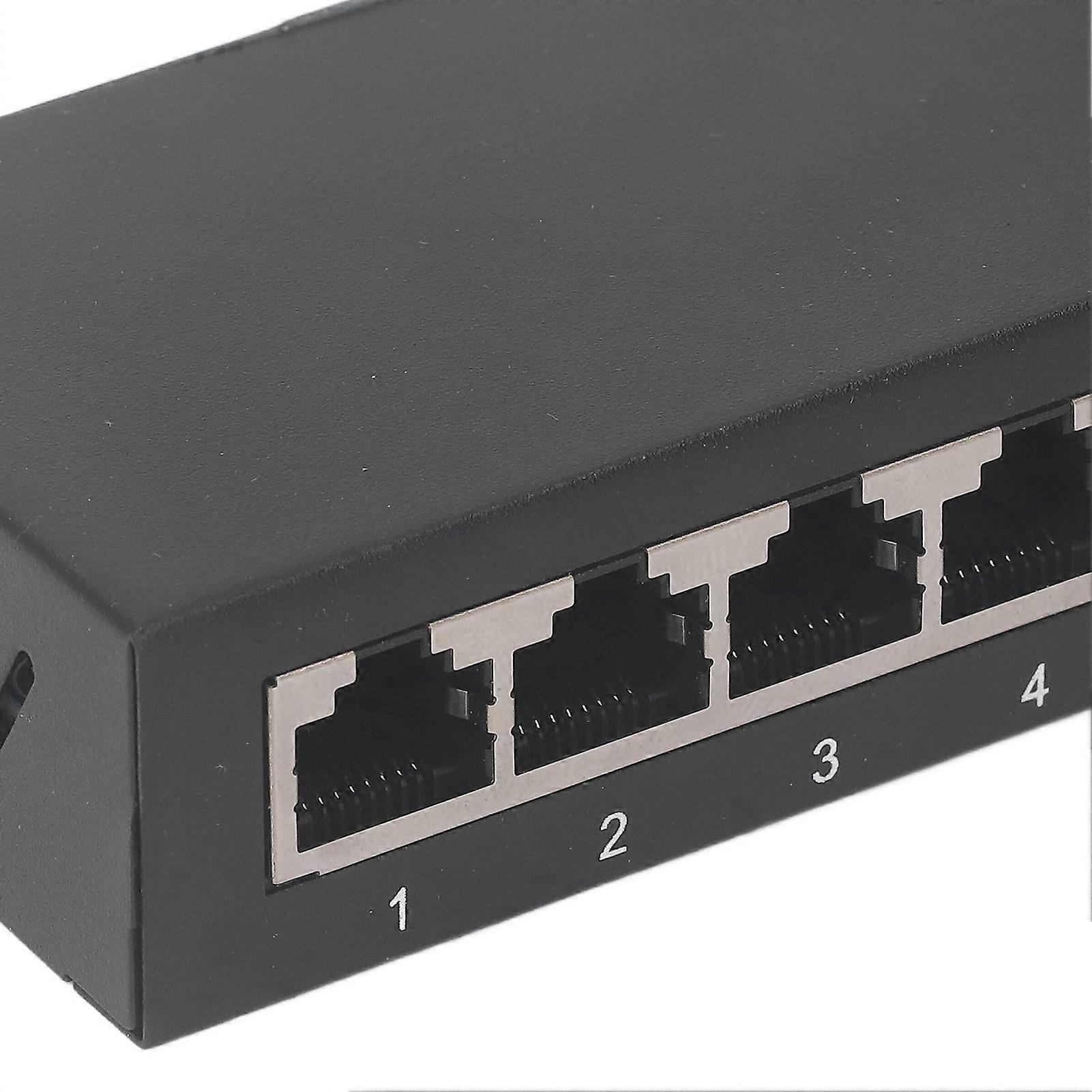 8 Port Gigabit PoE Switch Sturdy Metal Fanless Plug and Play Wall Mount Ethernet Splitter For Home Office