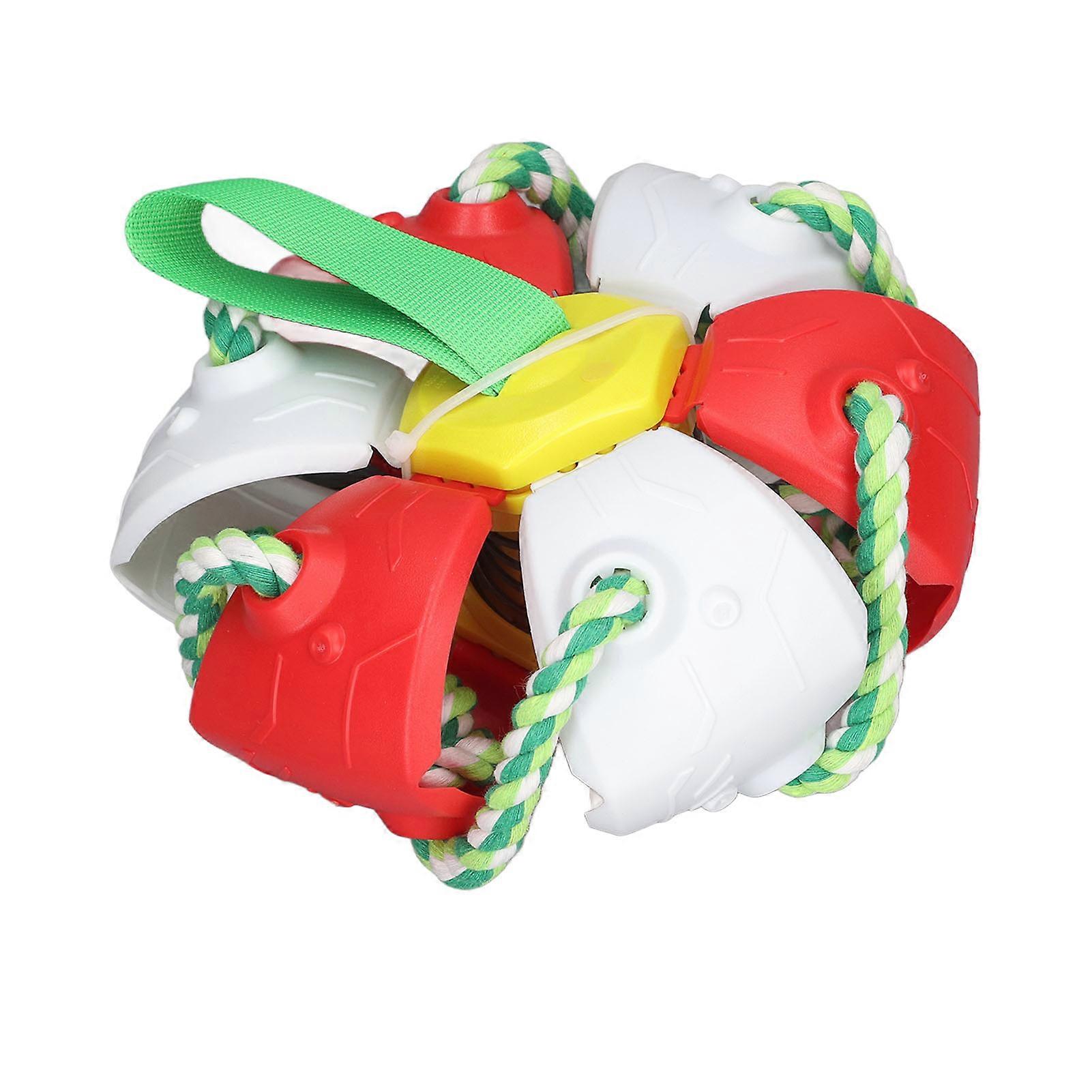 Interactive Outdoor Fly Ball Flying Saucer Ball Interesting Dog Soccer Toy with Straps Red