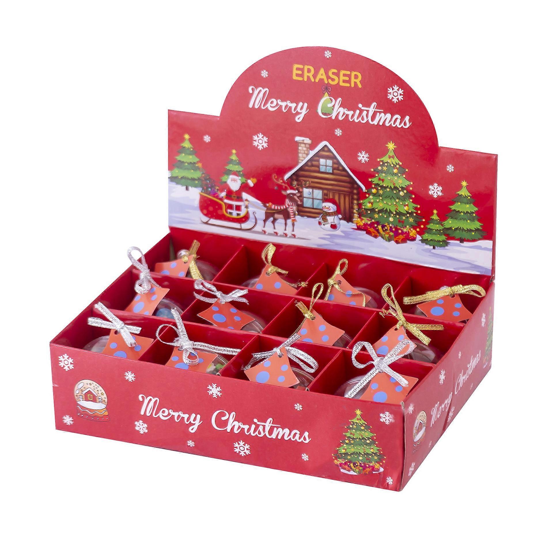 12 Pcs Christmas Erasers with Ball Package, Christmas Erasers for Kids, Christmas Favors for Kids, Christmas Decorations and Party Favors, Cute Eraser