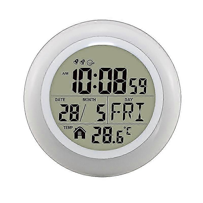 Atomic Clock With Indoor Temperature And Humidity,battery Operated Alarm Days Digital Clock Large D