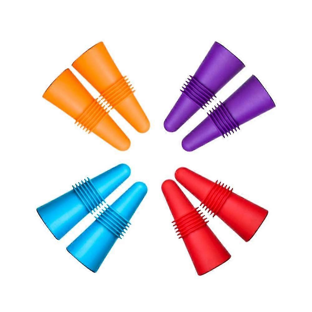 8 Pieces Wine Stoppers, Reusable Silicone Beverage Bottle Sealer Replacement With Cork