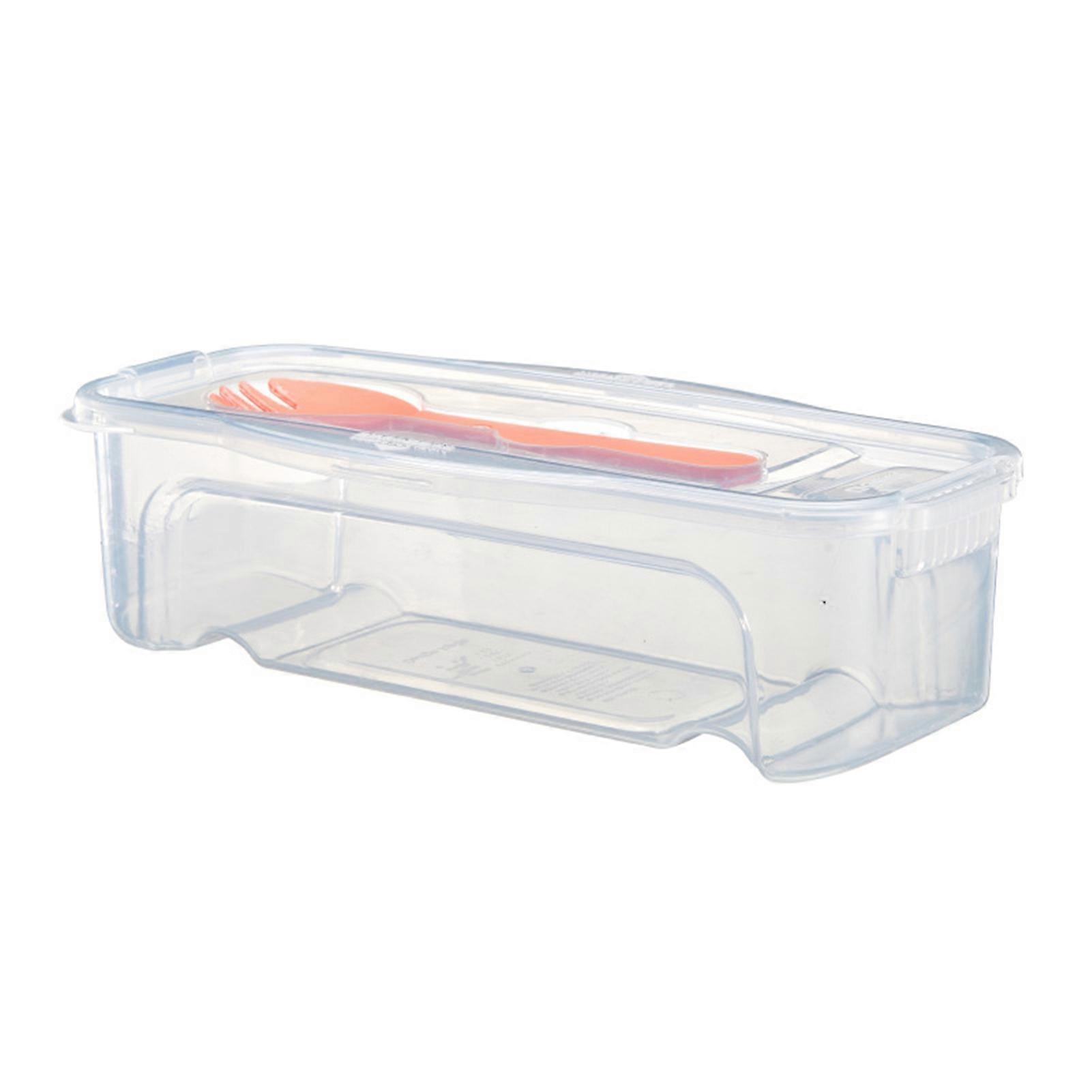 1.3L Microwave Pasta Cooker Heat Resistant Food Grade Transparent Microwave Heating Drainage Storage Vegetable Classification Fridge Food Box with Str