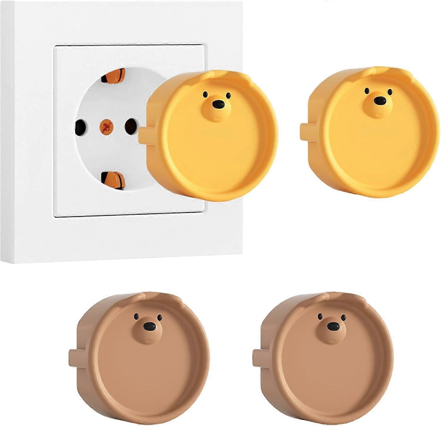 4pcs F Type Socket Silicone Decorative Cover Dustproof Dustproof Plug Cover Plug-in Socket Protector