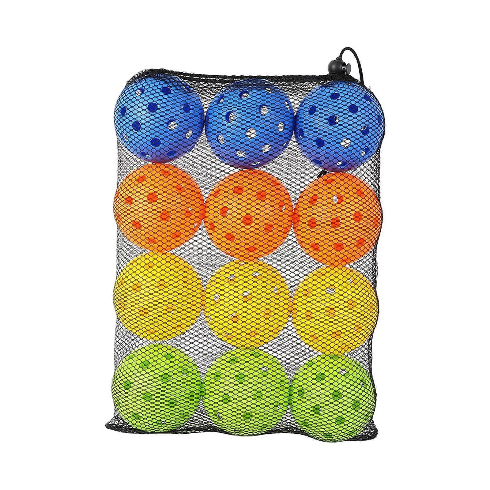 12Pcs Pickleball Bile de formare Pickleball pentru turnee Play Party în aer liber