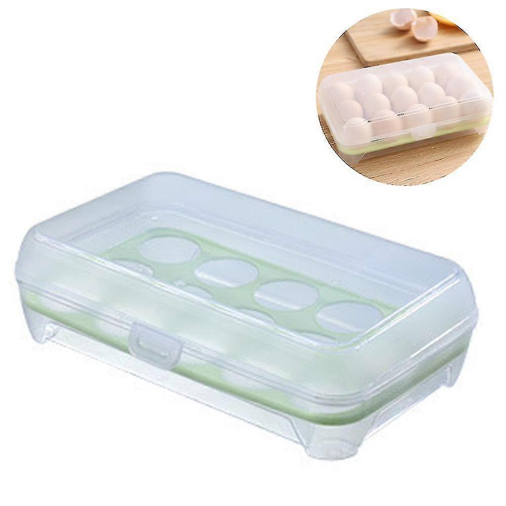 Plastic Egg Holder, Deviled Egg Tray Carrier With Lid, Portable Stackable Refrigerator Egg Containers With 15 Egg Grooves For Camping Fridge Kitchen