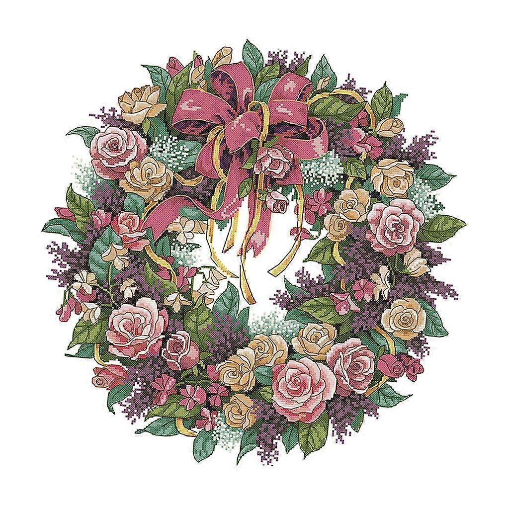 DIY Stamped Cross Stitch Kit Embroidery Package 14 Count - Beauful Garland