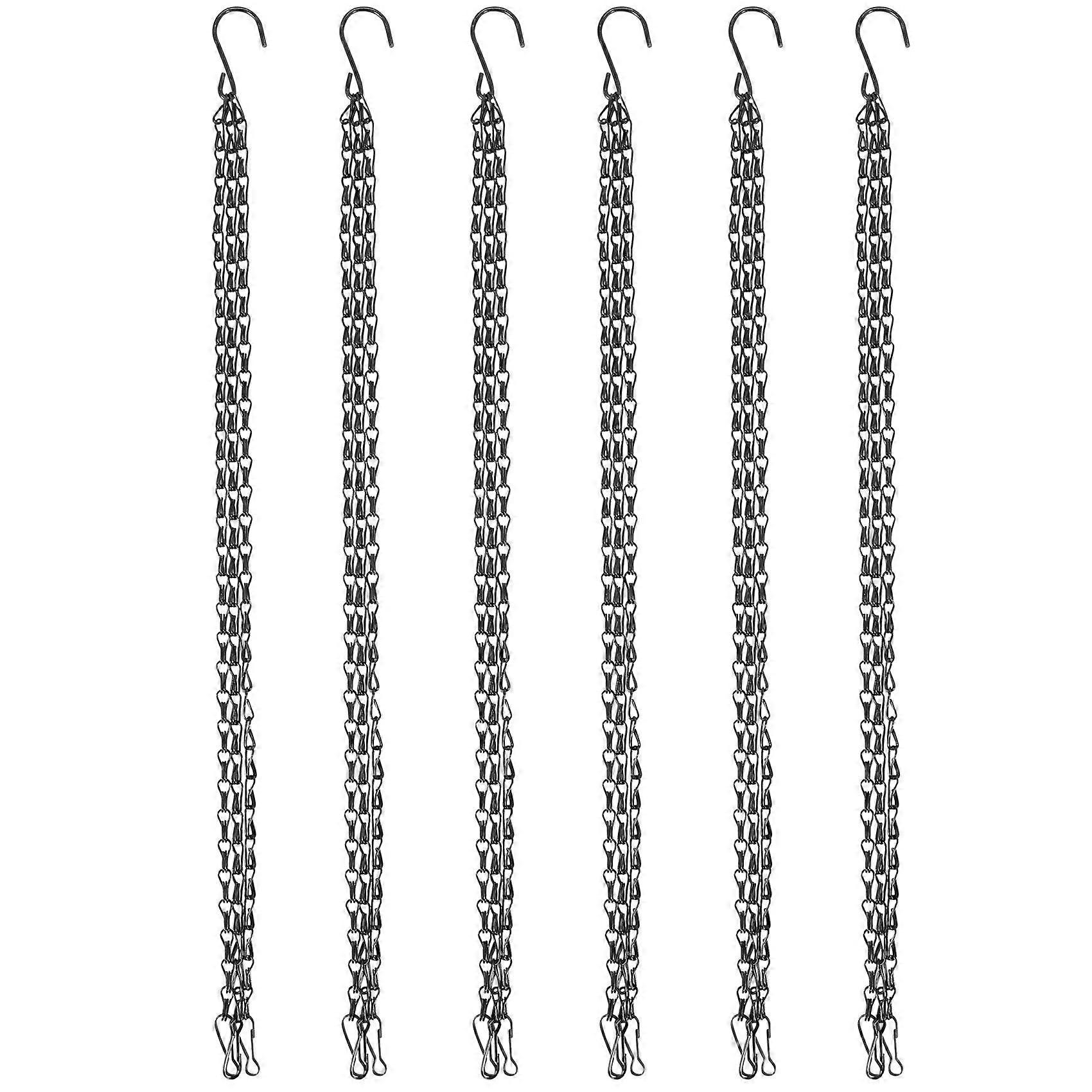 6 Pack Hanging Chain, HEAVY DUTY 50cm Hanging Flower Basket Replacement Chain -3 Point Garden Plant