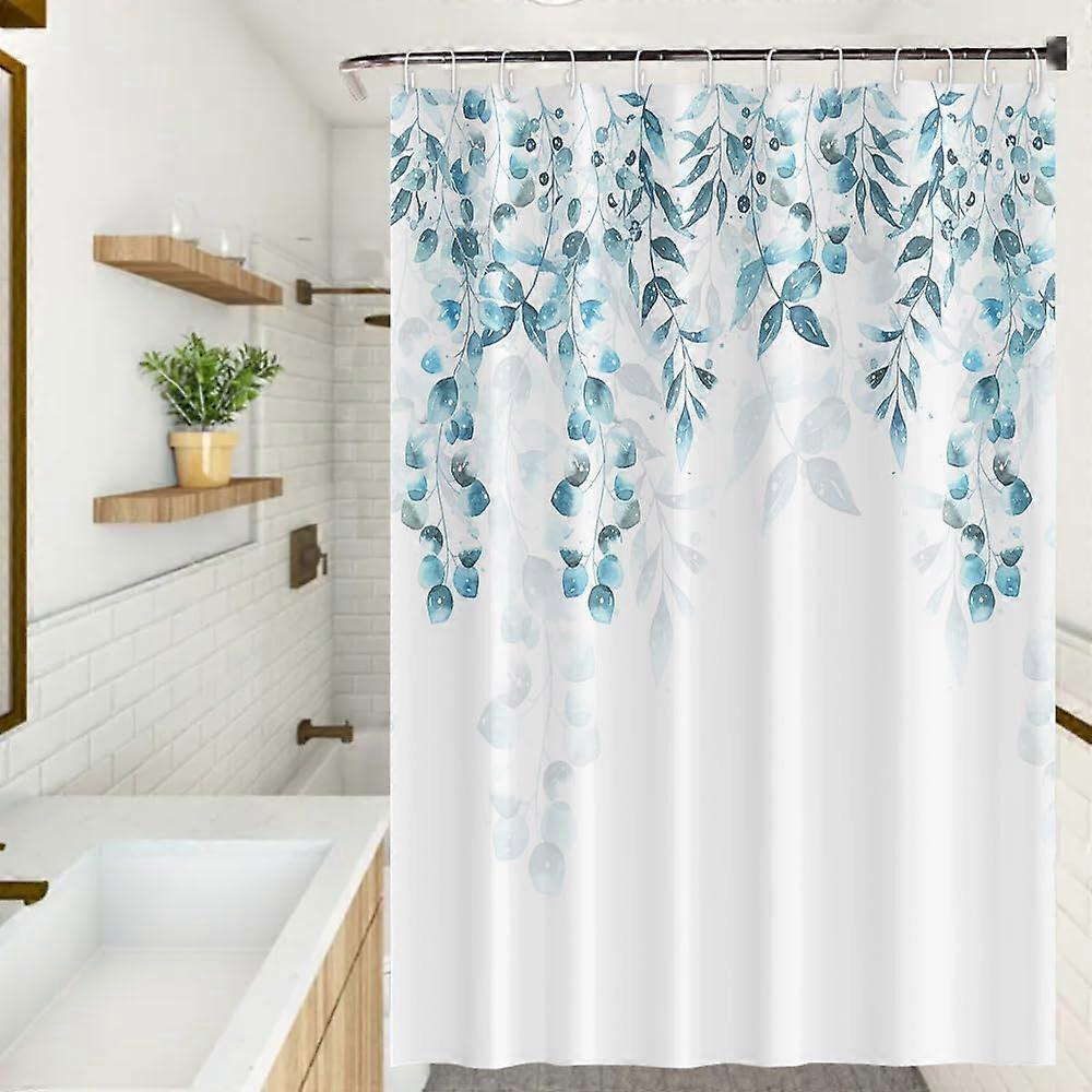 الأوكالبتوس يترك ستائر الدش مجردة البط البري حكيم ورقة بساطتها للماء قابل للغسل النسيج جماليات الحديثة ديكور الحمام دش الستار مع H