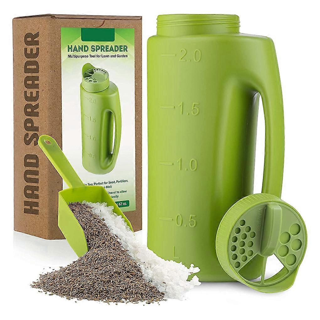 Handheld Seed Spreader Reusable Spread Bottle Manual Ice Melting Sand Fertilizer Distributor Garden Driveway Household