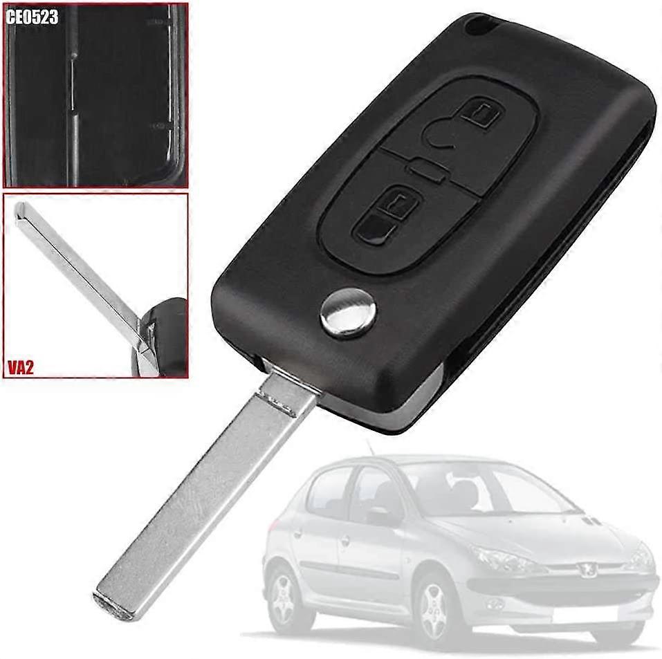 Suitable for Dongfeng Peugeot 307 2 button 2 button remote insert pointer cover mark 2 key pointer shell with groove on the side