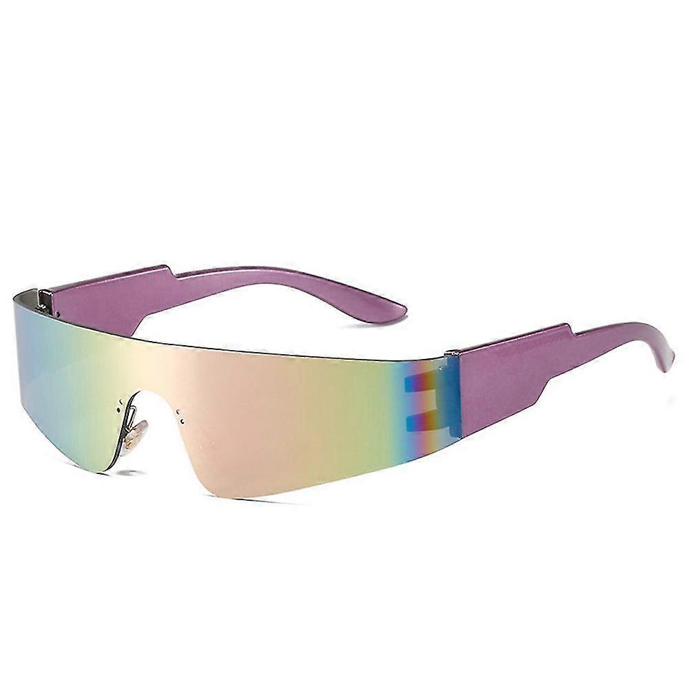 Gafas de sol Fashion Oversized Flat Top Futuristic Sunglasses, gafas de una sola pieza