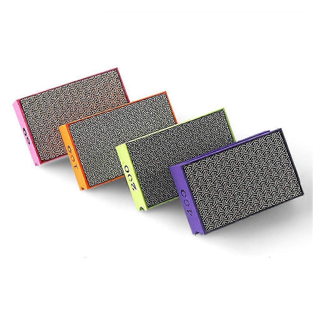 4xダイヤモンドハンドポリッシングパッド95x55mmタイルガラス研磨研削ブロックパッドストーンマーブルセラミック