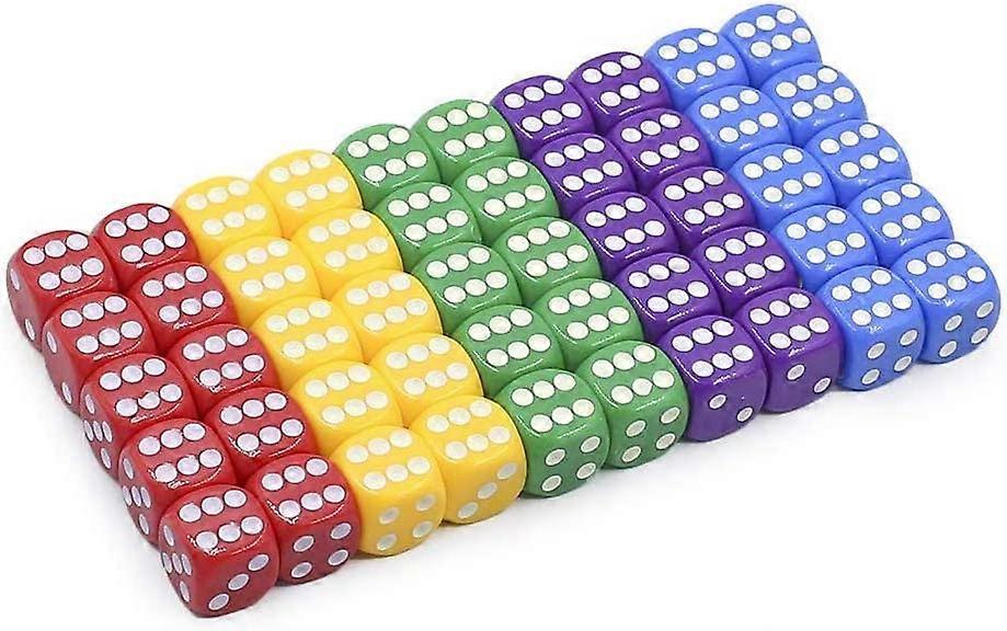 50 Pack -Dice Set 6 Sided dice Game 16mm Dice for Board Games & Teaching Math Dice Set Classroom Accessories Dice Set RPG Dice