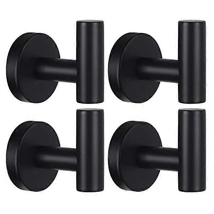 4Pcs Towel Hook, Bathroom Towel Hook Wall Hook, Coat Hook (matte black)