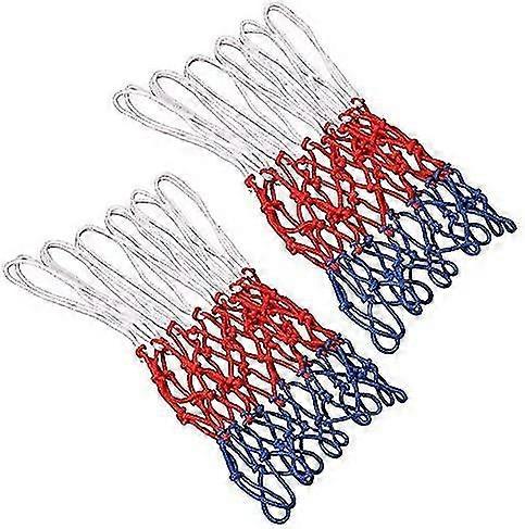 2 Pieces Multicolor Basketball Net, Basketball Hoop Net, Basketball Net Replacement, 12 Loops Basketball Net Suitable For Indoor Or Outdoor Basketball