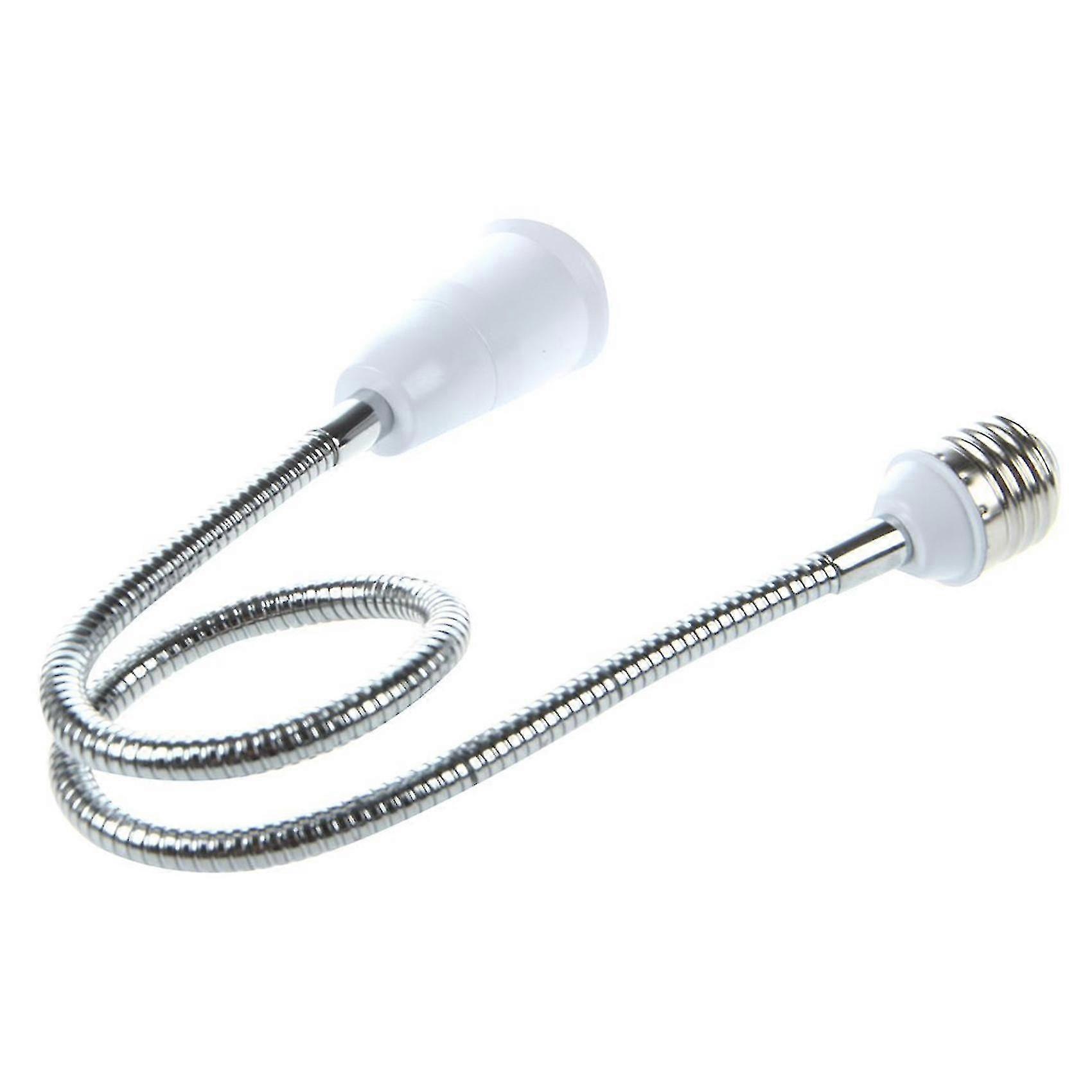 2x E27 To E27 Light Lamp Bulb Flexible Extension Adaptor Converter (white,60cm)