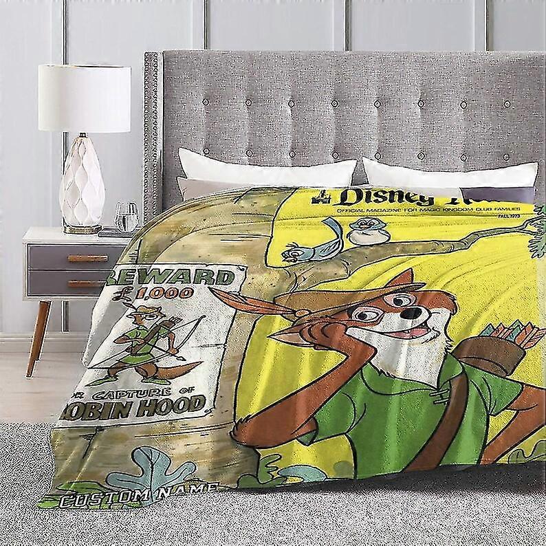 بطانية روبن هود لينة دافئة من الفانيلا رمي اسم مخصص بطانية لزينة أريكة السرير هدية عيد ميلاد عيد الميلاد- NFYH333ids10851