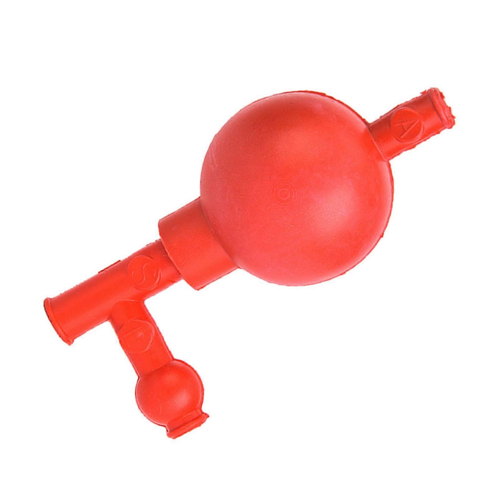 Lab Rubber Suction Bulb Safe Quantitative Pipette Ball with 3 Openings Red