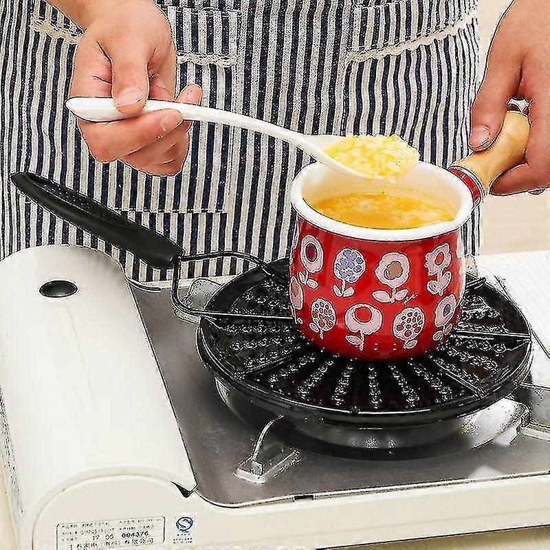 キッチンガスコンロ熱伝導プレートホットミルクガスホーロー熱伝導プレート焦げ防止アンチバーニングブラック加熱プレート