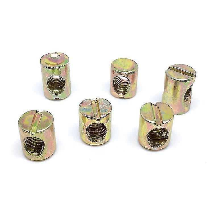 Color Galvanized Two-in-one Furniture Connection Horizontal Hole Nut One-word Groove Hammer Mother Cylindrical Hammer Mother Positive Hole Nut 4