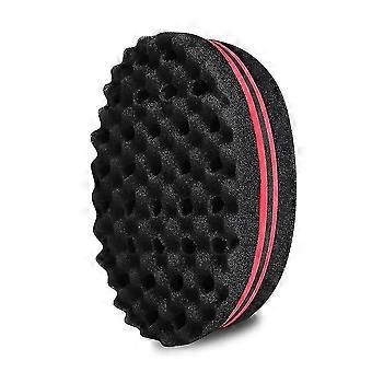 Hår svampbørste, store hull (14mm hull) Afro Curl Svamp, Dobbel Side Oval Magic Twist Coils Wave Hair Svamp For hjemme-ZZY
