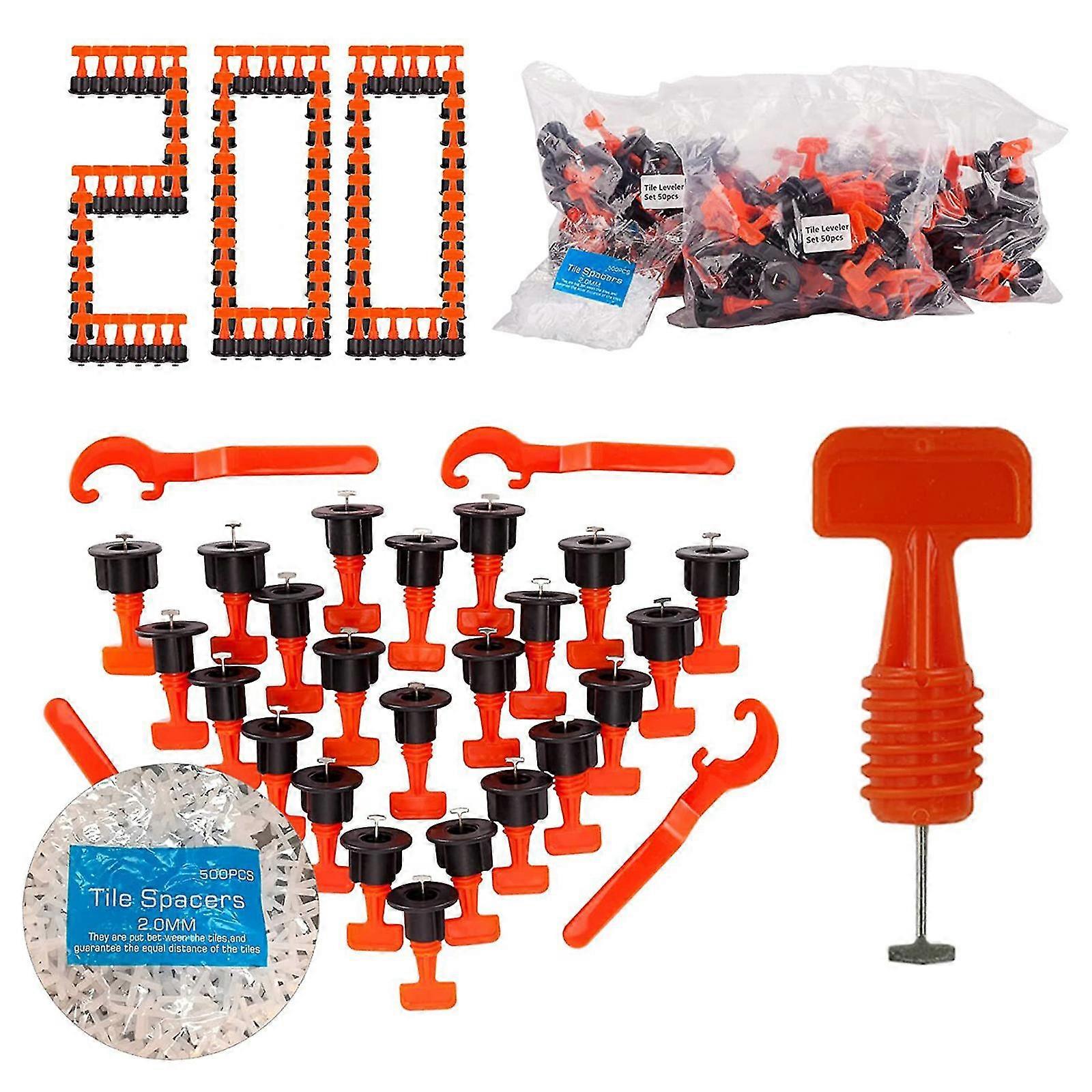 300 Pcs Tile Spacer And 100 Pcs Leveler,tile Leveling System With Special Wrench,reusable Spacer Flooring Level Tile Levellers Set System Construction
