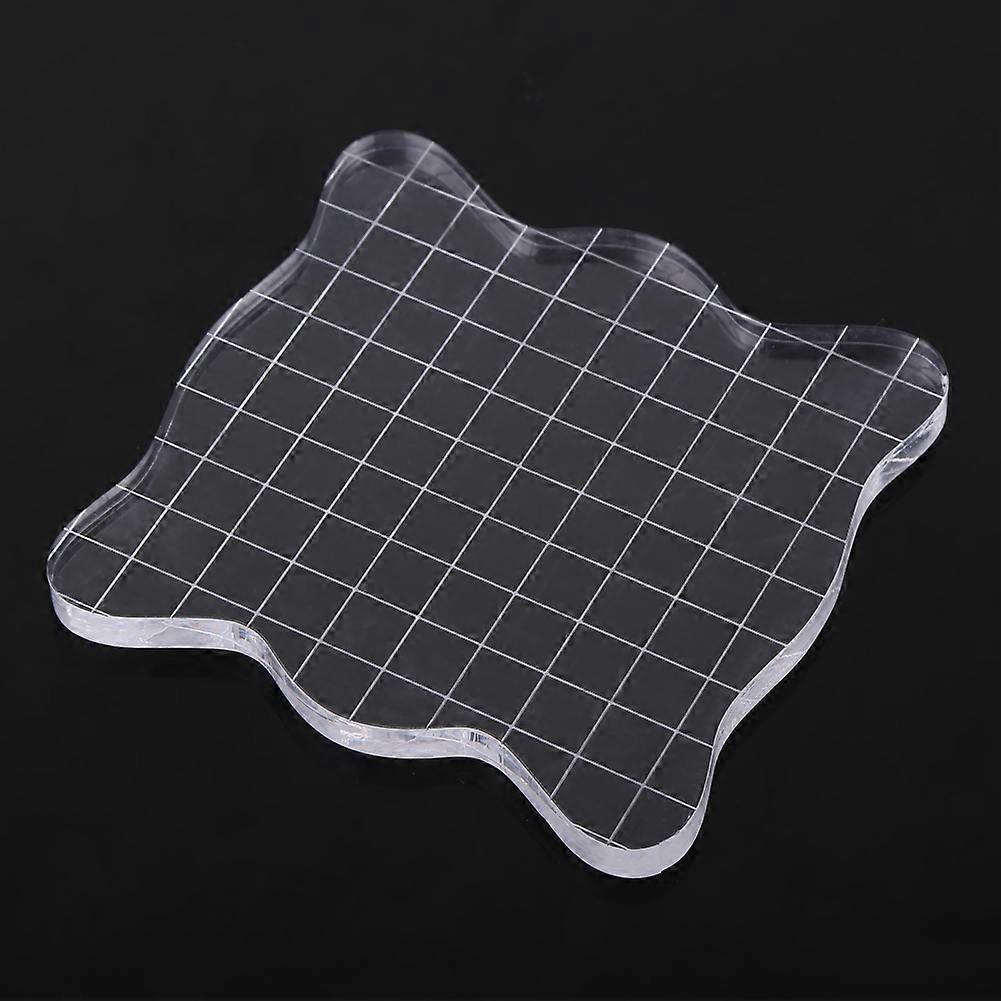 Acrylic Block for Stamp Craft Easy Handle Square Shape Clear Fun Pad