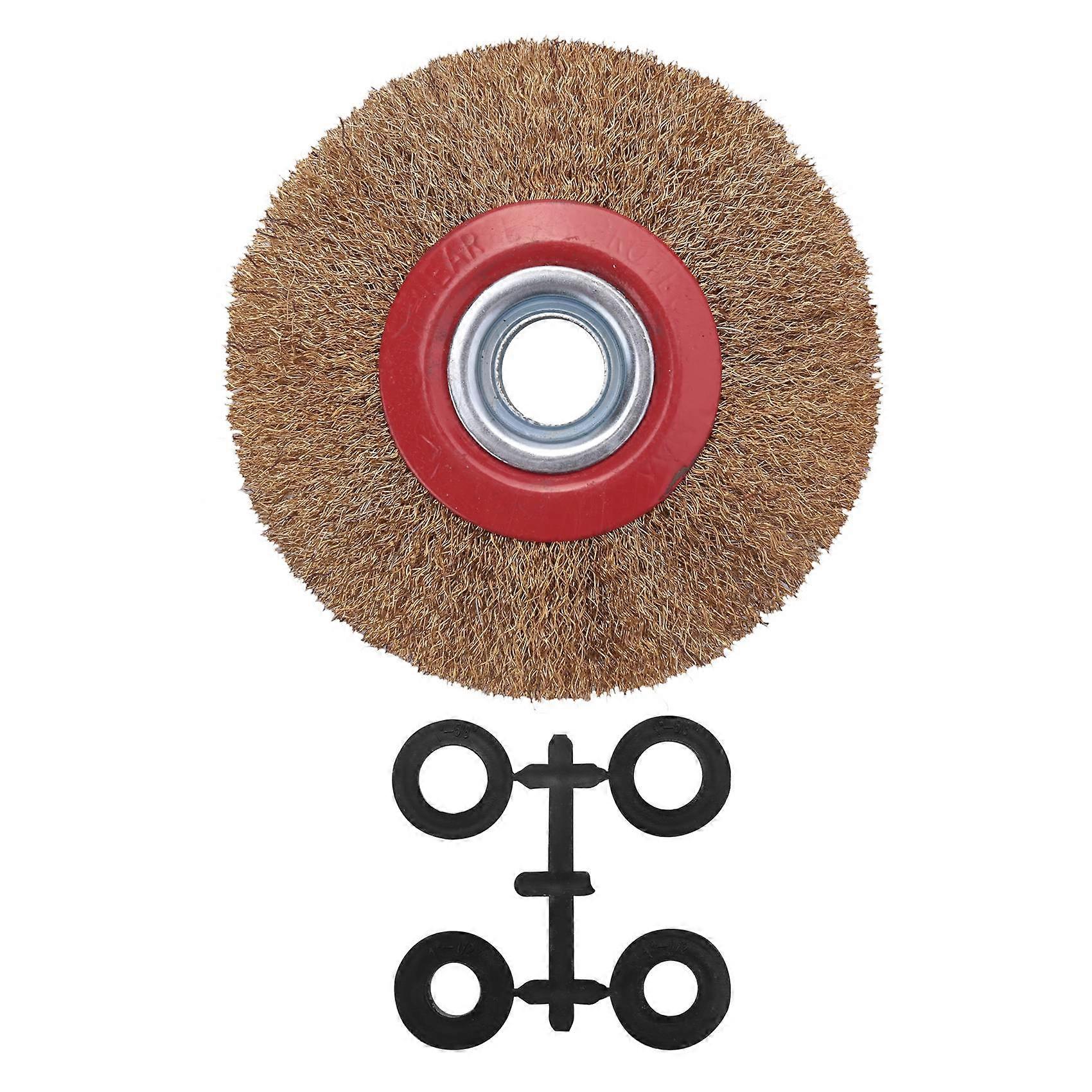 Wire Brush Wheel for Bench Grinder Polish + Reducers Adaptor Rings,5inch 125Mm