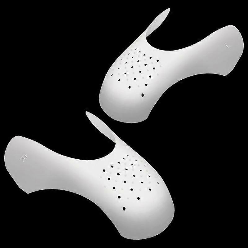 White 2 Pairs Sports Shoes, Shoes, Shields, Anti-Wrinkle Shoes, Shields, Toe Box Protection, Decrease, Preventio