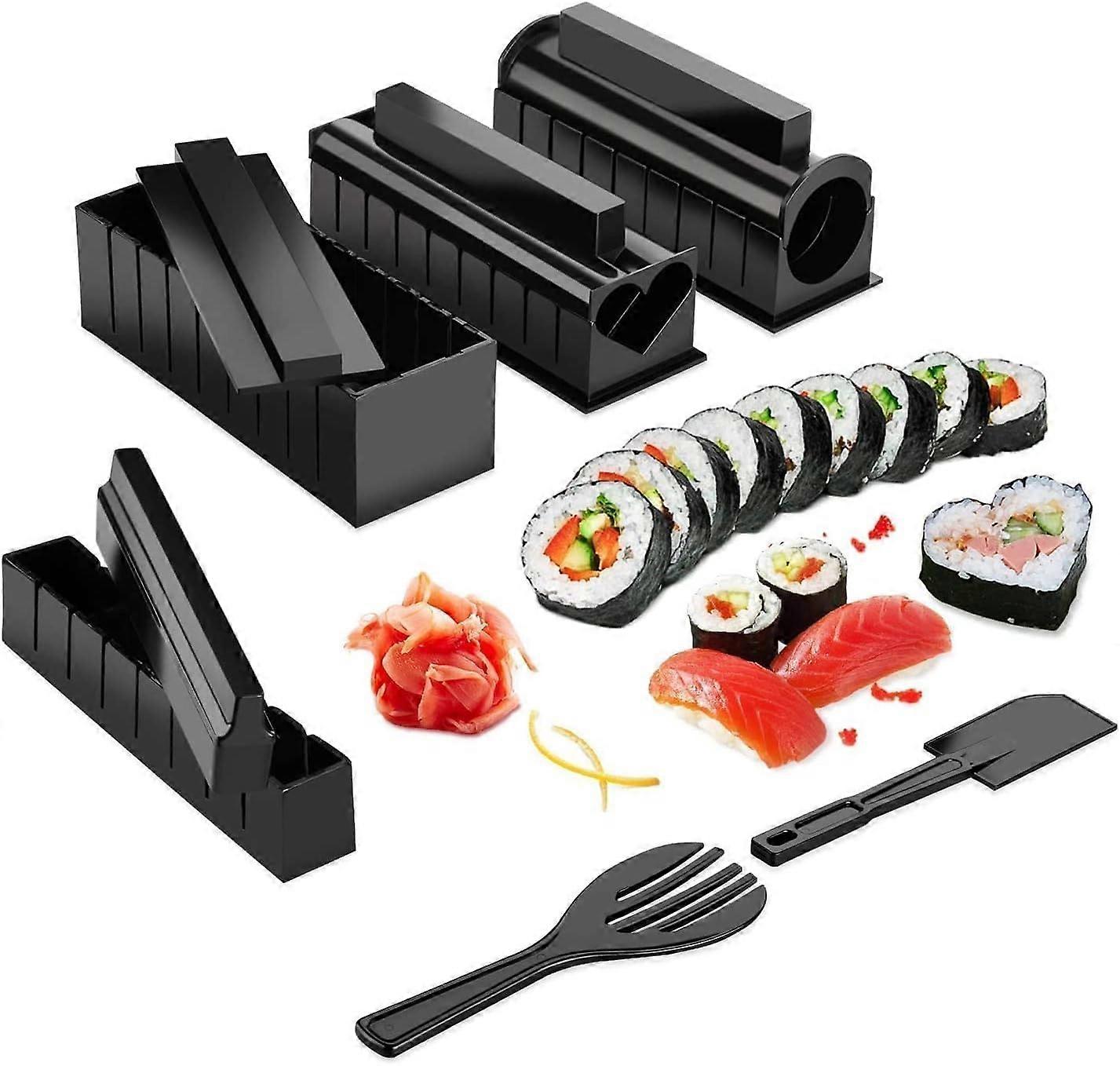 Sushi Making Kit, Sushi Maker 11PCS Complete with Premium Sushi Knife & User Manual, 11 Pieces DIY Sushi Set Sushi Rolls