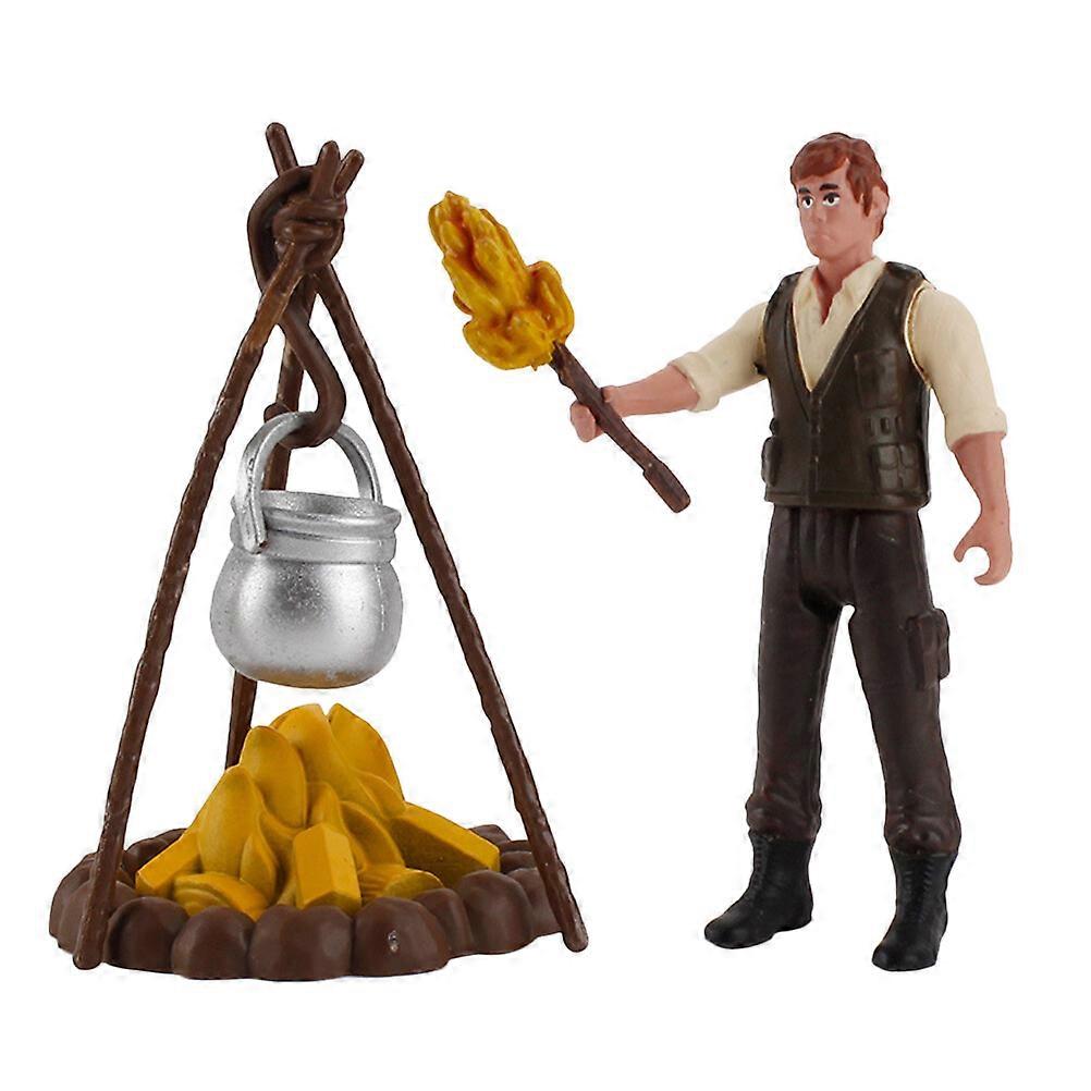 1 Set Static Picnic Model Solid Mini Outdoor Picnic Bonfire Torch Doll Model