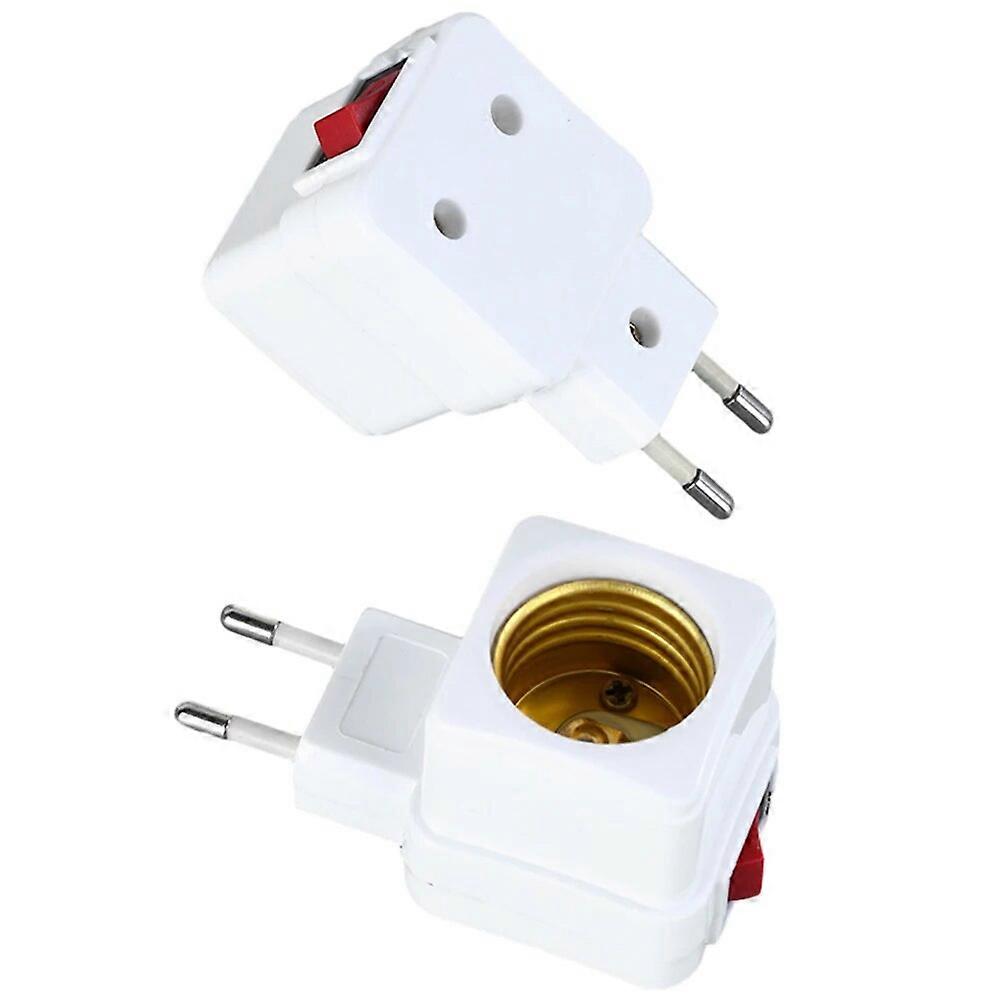 1 Pcs E27 LED Light Lamp Bulbs Socket Base Holder EU Plug Adapter ON/OFF Switch White