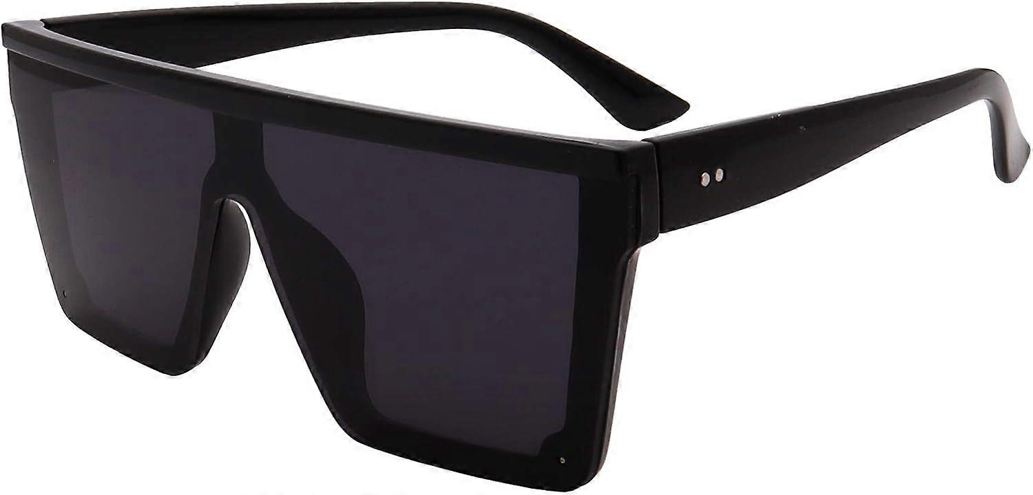 Óculos de sol quadrados oversized para mulheres homens moda flat top big frame shades