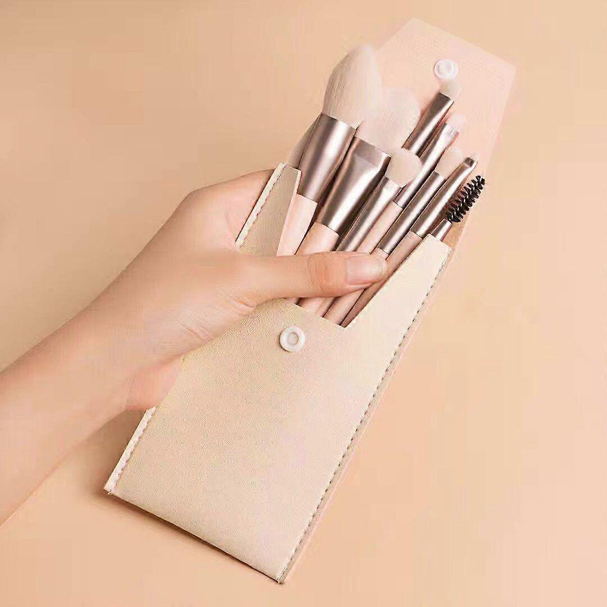 8Pcs Mini Travel Portable Soft Makeup Brushes Set  Make Up Brush Tool