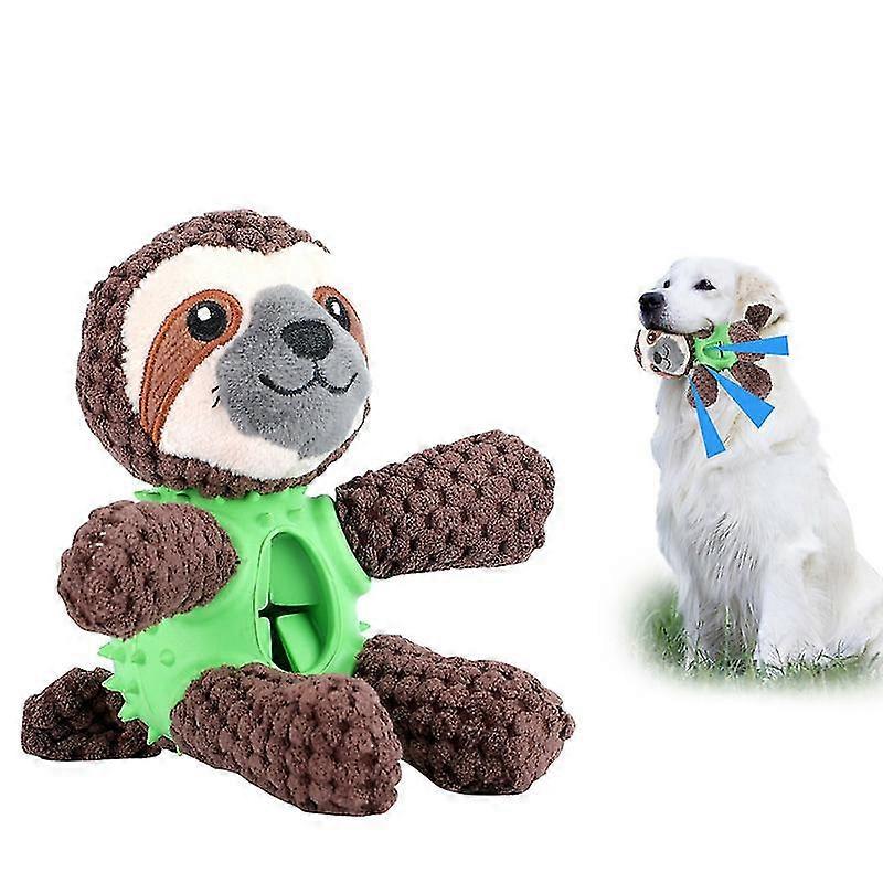 Interactive Squeaky Dog Toys Hide And Seek Activity Plush Sloth Dog Toy