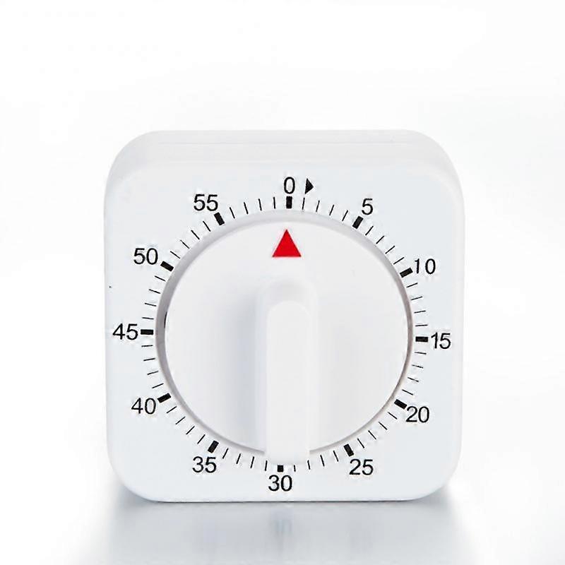 60 Minutes Kitchen Timer Count Down Alarm Reminder White Square Mechanical Timer for Kitchen Food Preparation Baking Ringing 3s