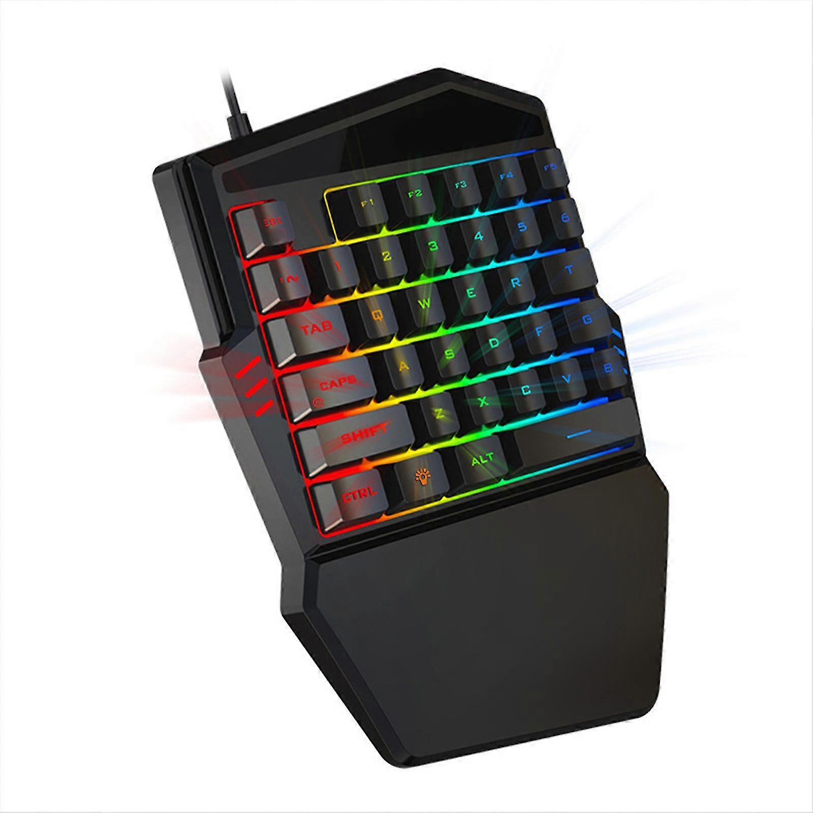 Mini 35keys Rgb Backlight Small Keyboard Single Hand Gaming Keyboard For Games