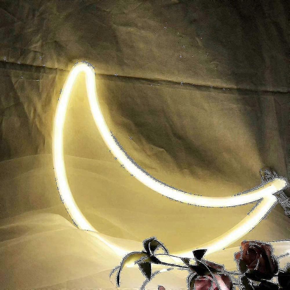 Cute Moon-shaped Led Neon Wall Light Suitable For Home, Festivals