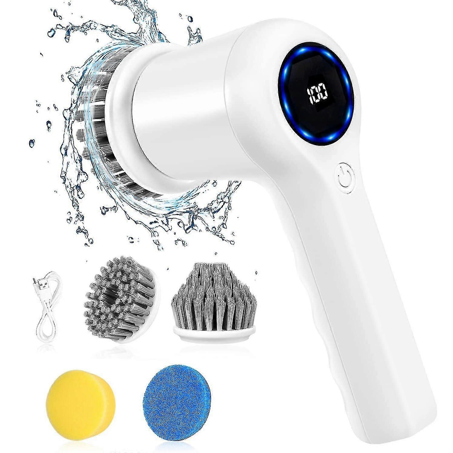 Electric Spin Scrubber, Cordless Electric Shower Scrubber With Digital Display