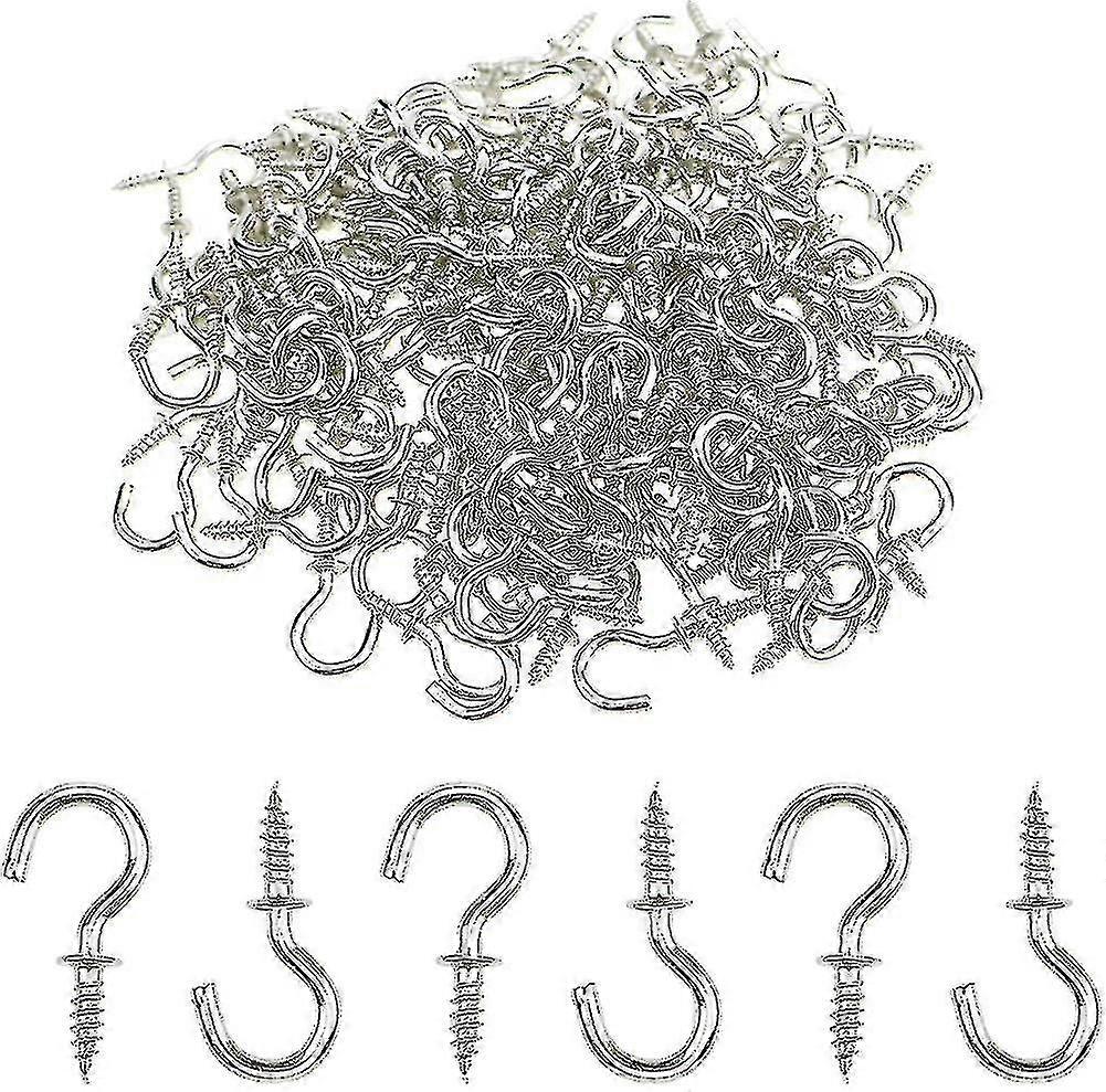 Mini Ceiling Screw Hooks, 200 Pieces 1/2 Inch Cup Hooks Screw-in Hooks