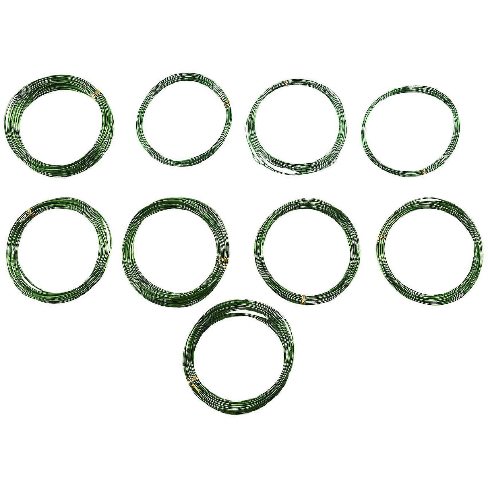 9 لفات أسلاك بونساي بأكسيد الألومنيوم بونساي سلك تدريب مع 3 أحجام (1.0 مم ، 1.5 مم ، 2.0 مم) ، إجمالي 147 قدما (أخضر)