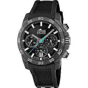 Heren Lotus Chrono Kruisje - L18974-3 Zwart siliconen bandje
