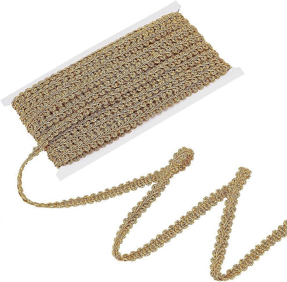 19.7 Yards 1/2 inch Gimp Trim Golden Braid Tirm Polyester Woven Braid Trim Filigree Gimp Braid Trim Basic Fringe Trim for Upholstery Costume DIY Craft