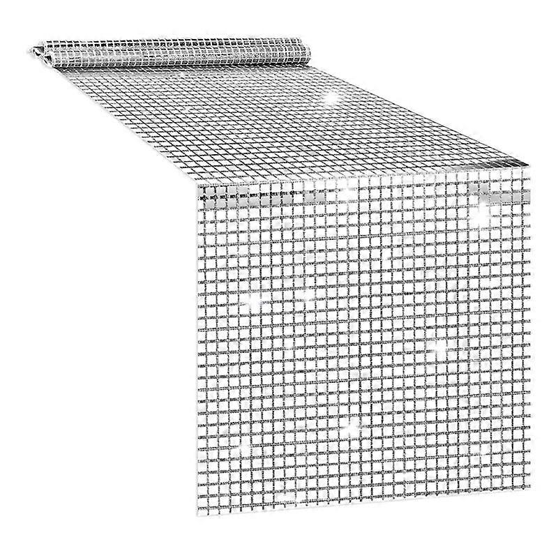 Disco Table Runner Silver Table Runner Glitter Sequin Runner for 70s 80s Disco Theme Table Decor 12x71inch